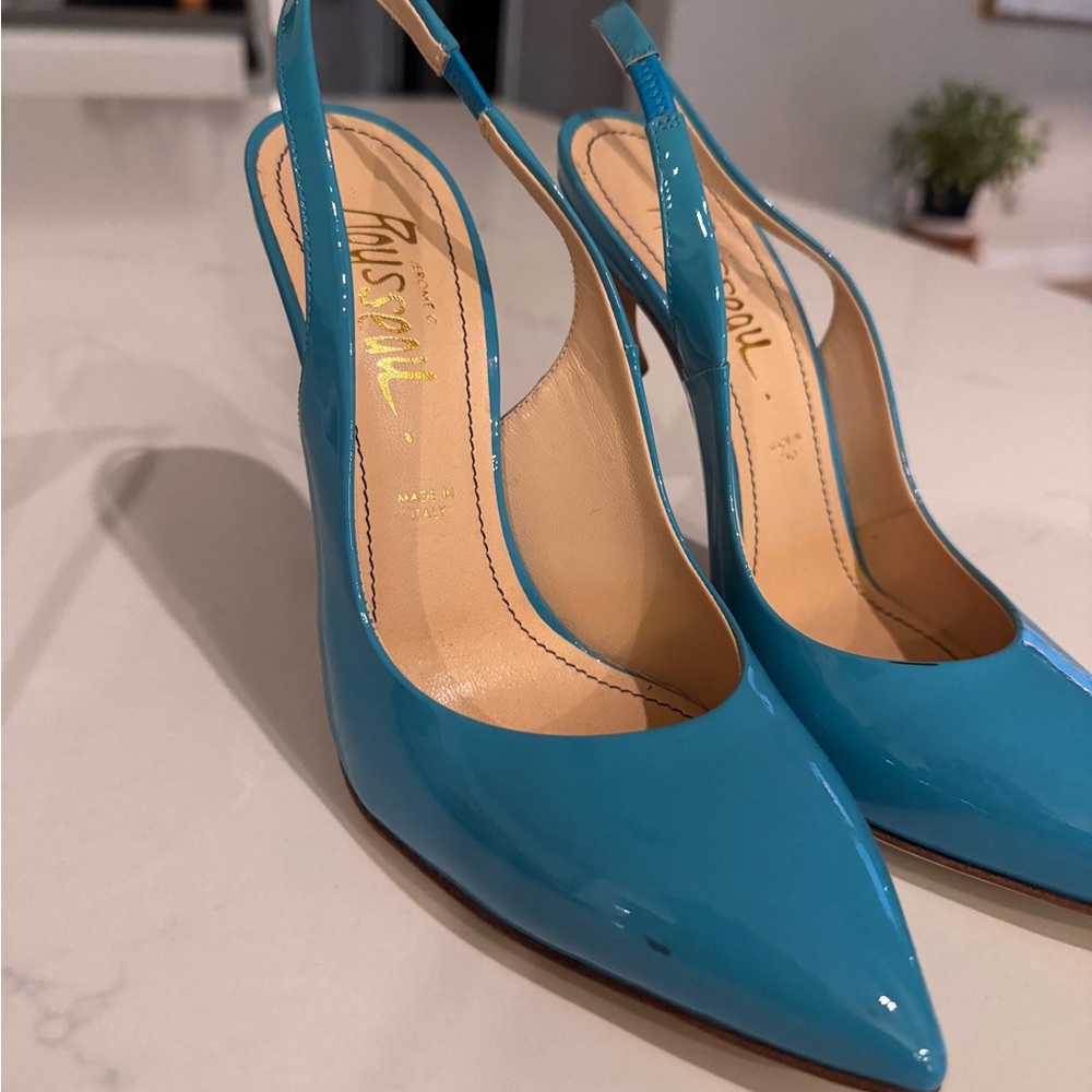 Elegant Blue Stiletto Slingback Heels